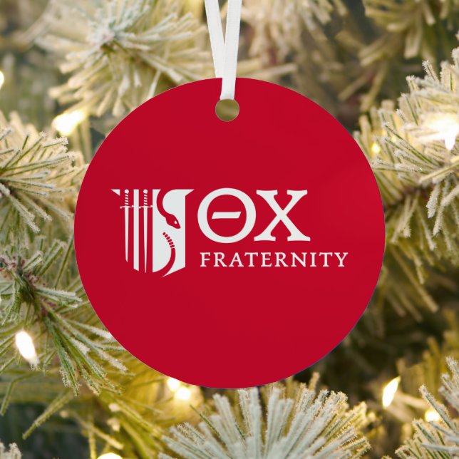 Theta Chi Fraternity Emblem & Greek Letters Logo Metal Ornament (Insitu)