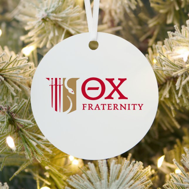 Theta Chi Fraternity Emblem & Greek Letters Logo Metal Ornament (Insitu)