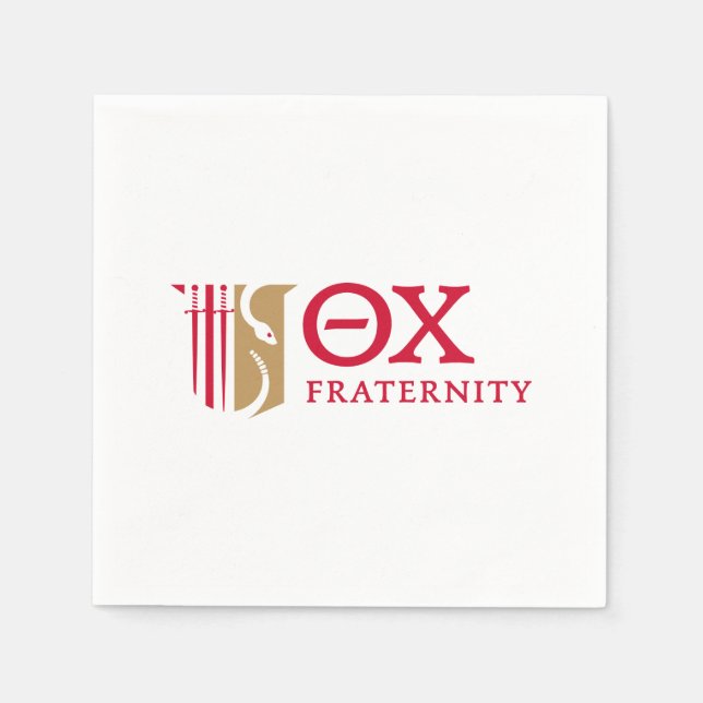 Theta Chi Fraternity Emblem & Greek Letters Logo Napkins (Front)