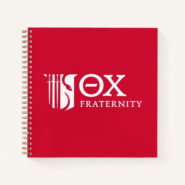 Theta Chi Fraternity Emblem & Greek Letters Logo Notebook (Front)