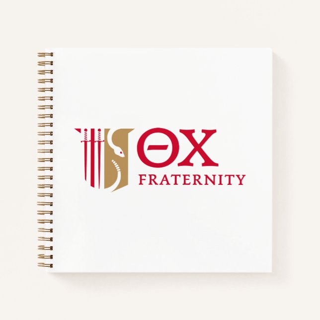 Theta Chi Fraternity Emblem & Greek Letters Logo Notebook (Front)