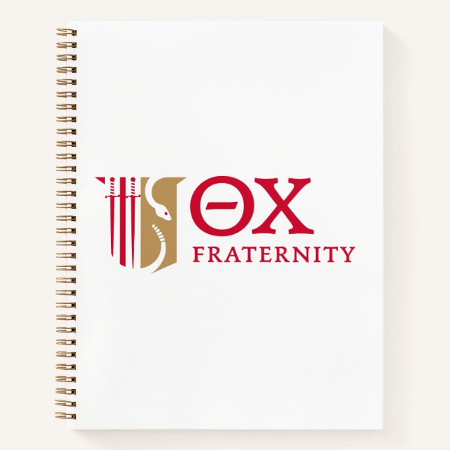 Theta Chi Fraternity Emblem & Greek Letters Logo Notebook (Front)