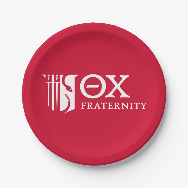 Theta Chi Fraternity Emblem & Greek Letters Logo Paper Plates (Front)
