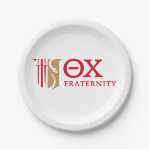 Theta Chi Fraternity Emblem & Greek Letters Logo Paper Plates