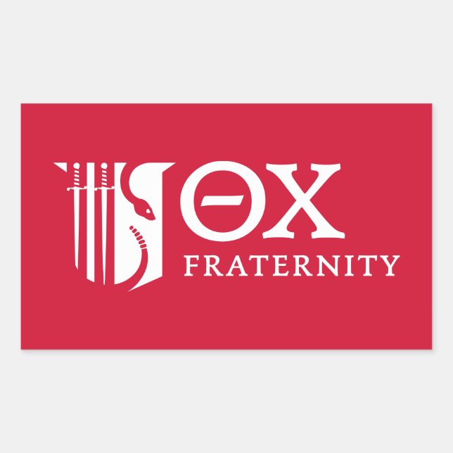 Theta Chi Fraternity Emblem & Greek Letters Logo Rectangular Sticker (Front)