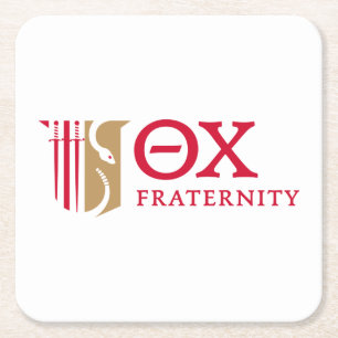 Theta Chi Fraternity Emblem & Greek Letters Logo Square Paper Coaster