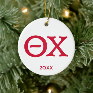 Theta Chi Fraternity Greek Letters Ceramic Ornament