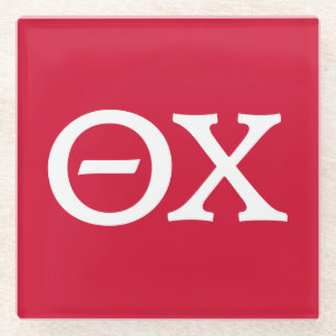 Theta Chi Fraternity Greek Letters Glass Coaster