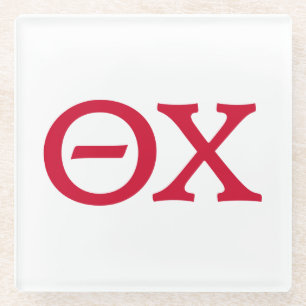 Theta Chi Fraternity Greek Letters Glass Coaster