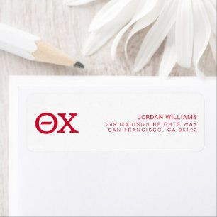 Theta Chi Fraternity Greek Letters Label