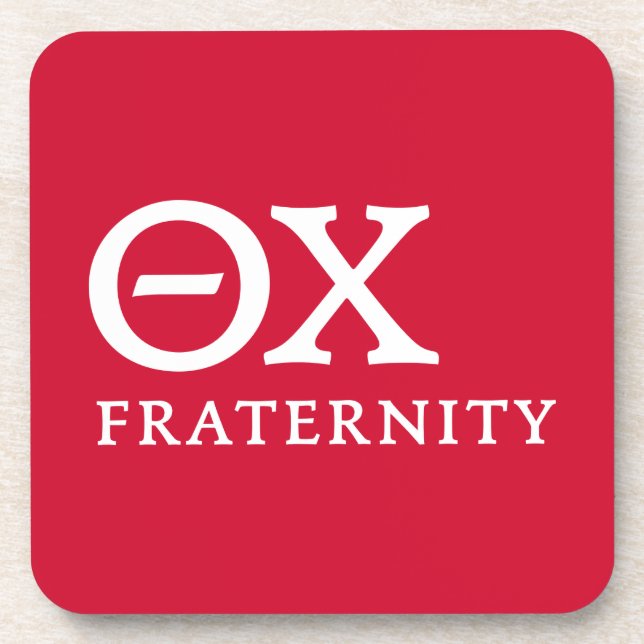 Theta Chi Fraternity Greek Letters Logo Beverage Coaster (Front)