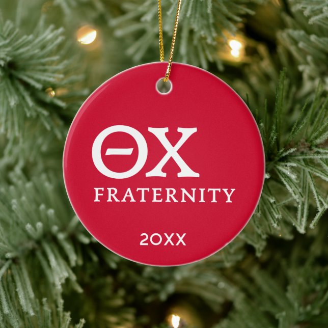 Theta Chi Fraternity Greek Letters Logo Ceramic Ornament (Tree)