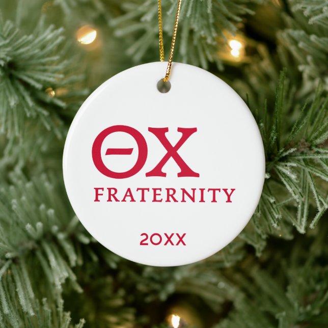 Theta Chi Fraternity Greek Letters Logo Ceramic Ornament (Tree)
