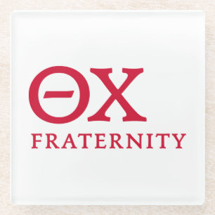 Theta Chi Fraternity Greek Letters Logo Glass Coaster
