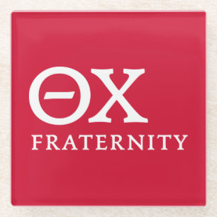 Theta Chi Fraternity Greek Letters Logo Glass Coaster