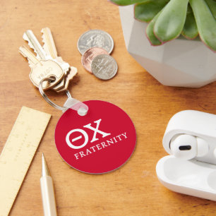 Theta Chi Fraternity Greek Letters Logo Keychain