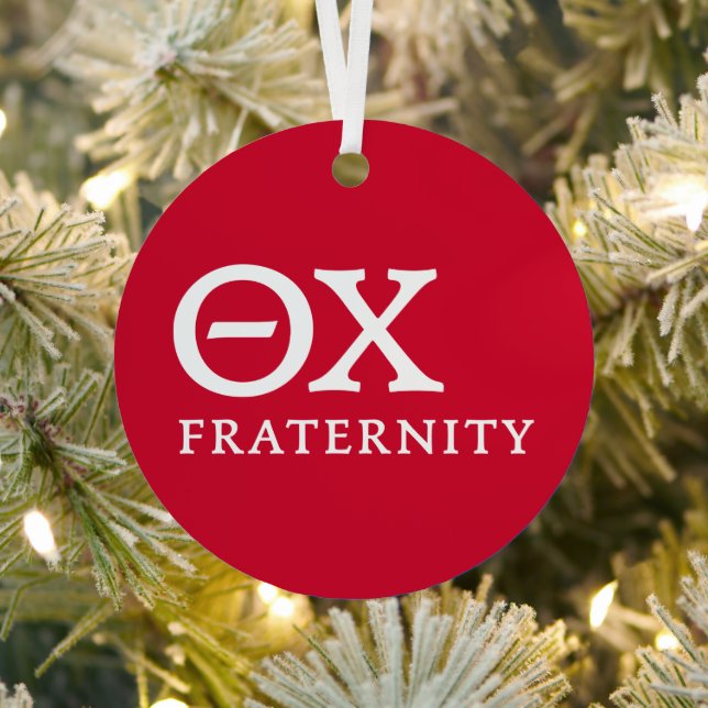 Theta Chi Fraternity Greek Letters Logo Metal Ornament (Insitu)