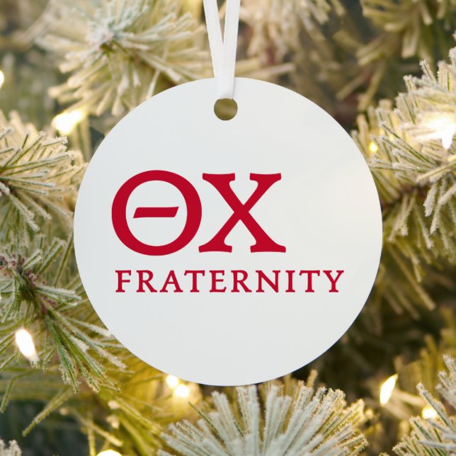 Theta Chi Fraternity Greek Letters Logo Metal Ornament (Insitu)