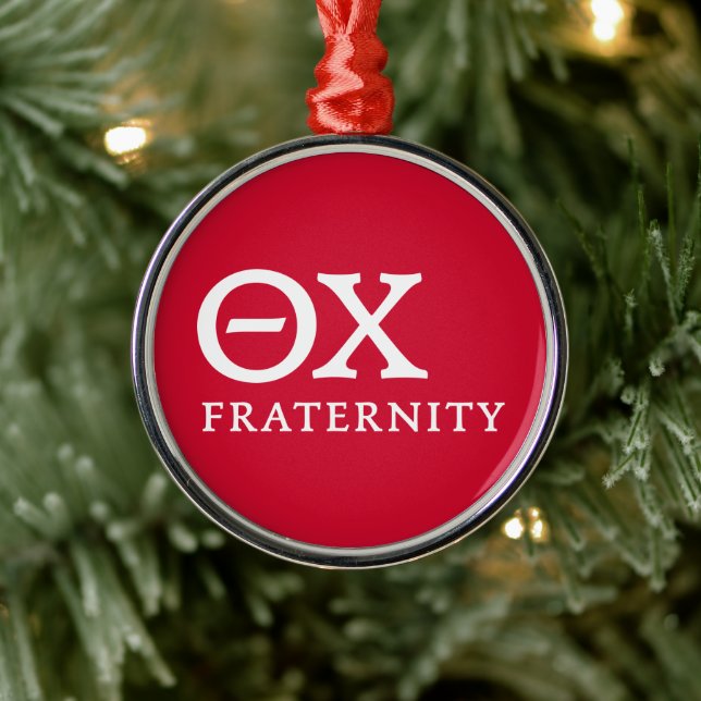 Theta Chi Fraternity Greek Letters Logo Metal Ornament (Tree)