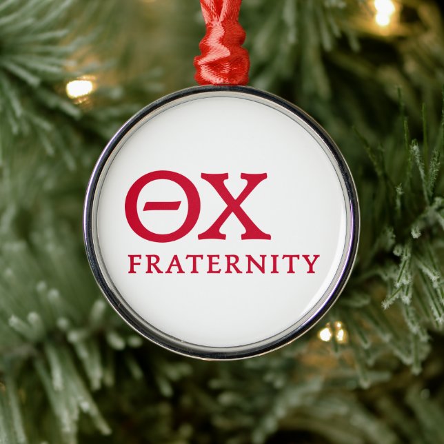Theta Chi Fraternity Greek Letters Logo Metal Ornament (Tree)
