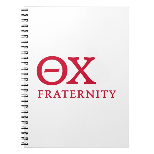 Theta Chi Fraternity Greek Letters Logo Notebook (Front)