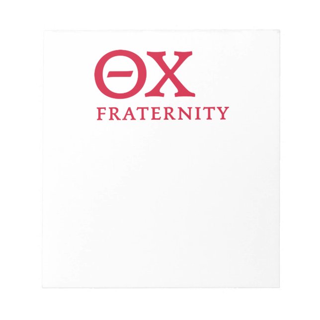 Theta Chi Fraternity Greek Letters Logo Notepad (Front)