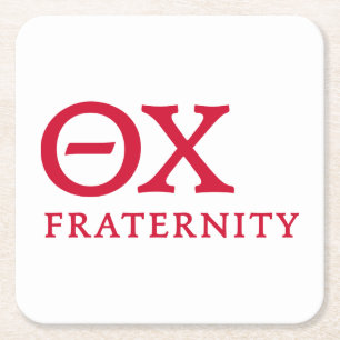 Theta Chi Fraternity Greek Letters Logo Square Paper Coaster