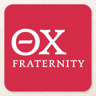Theta Chi Fraternity Greek Letters Logo Square Paper Coaster