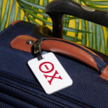 Theta Chi Fraternity Greek Letters Luggage Tag<br><div class="desc">This distinguished design prominently features the iconic Greek letters of the Theta Chi Fraternity. The bold Theta (Θ) and Chi (X) are displayed in a strong, clear font, creating a powerful and recognizable symbol for the organization. This classic emblem embodies the enduring spirit, brotherhood, and identity of Theta Chi, serving...</div>