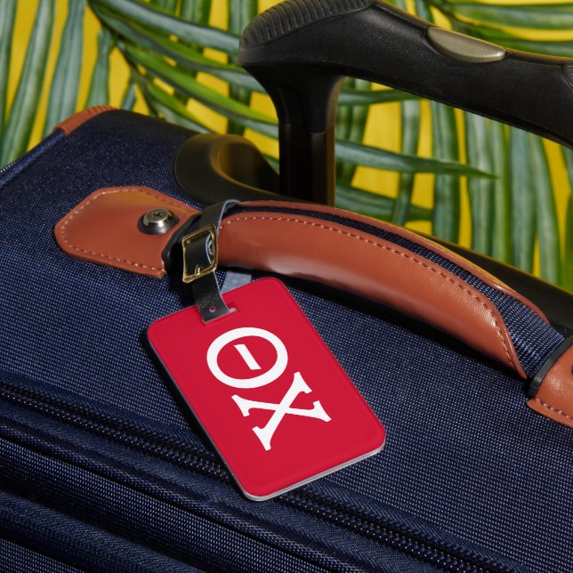 Theta Chi Fraternity Greek Letters Luggage Tag (Front Insitu 1)