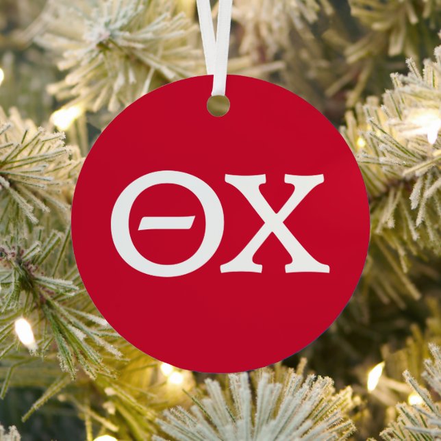 Theta Chi Fraternity Greek Letters Metal Ornament (Insitu)