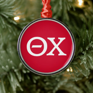 Theta Chi Fraternity Greek Letters Metal Ornament