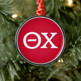 Theta Chi Fraternity Greek Letters Metal Ornament