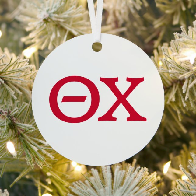 Theta Chi Fraternity Greek Letters Metal Ornament (Insitu)
