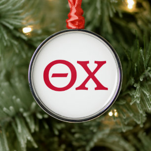 Theta Chi Fraternity Greek Letters Metal Ornament