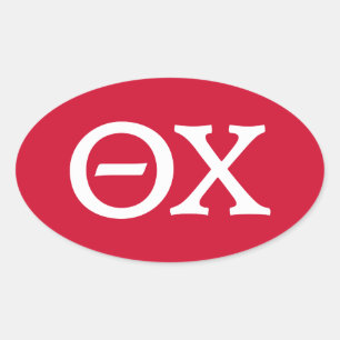Theta Chi Fraternity Greek Letters Oval Sticker