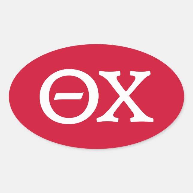 Theta Chi Fraternity Greek Letters Oval Sticker (Front)