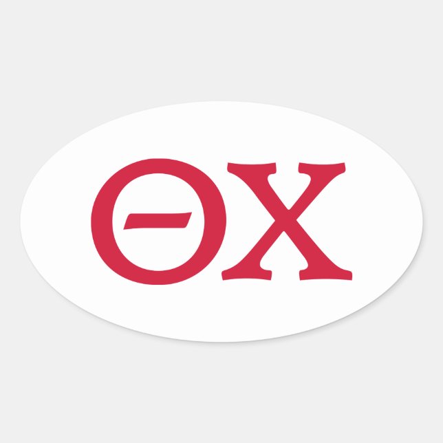 Theta Chi Fraternity Greek Letters Oval Sticker (Front)