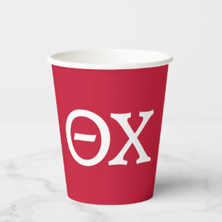 Theta Chi Fraternity Greek Letters Paper Cups