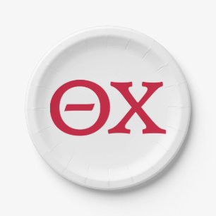 Theta Chi Fraternity Greek Letters Paper Plates