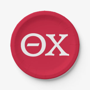 Theta Chi Fraternity Greek Letters Paper Plates