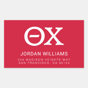 Theta Chi Fraternity Greek Letters Rectangular Sticker