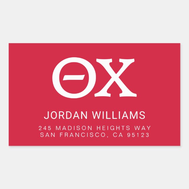 Theta Chi Fraternity Greek Letters Rectangular Sticker (Front)