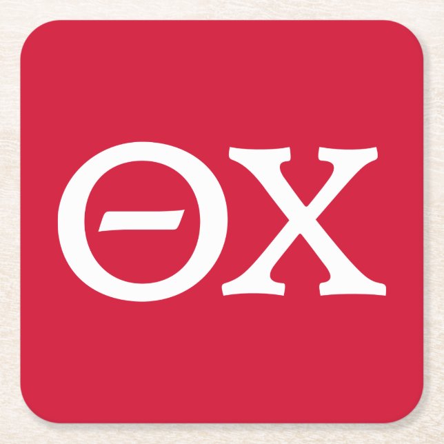 Theta Chi Fraternity Greek Letters Square Paper Coaster (Front)