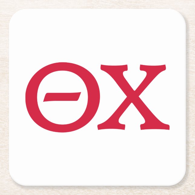 Theta Chi Fraternity Greek Letters Square Paper Coaster (Front)
