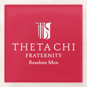 Theta Chi Fraternity Official Emblem Glass Coaster