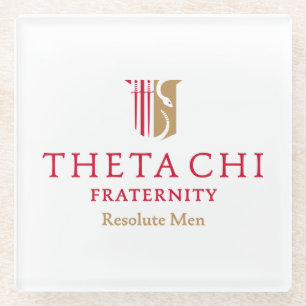 Theta Chi Fraternity Official Emblem Glass Coaster