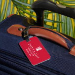 Theta Chi Fraternity Official Emblem Luggage Tag<br><div class="desc">This distinguished design showcases the official emblem of the Theta Chi Fraternity. At the top, a striking shield-like crest is prominently displayed, featuring two upright swords intertwined with a coiled serpent, symbolizing core tenets of the fraternity. Below this emblem, the bold letters "THETA CHI" clearly identify the organization, followed by...</div>