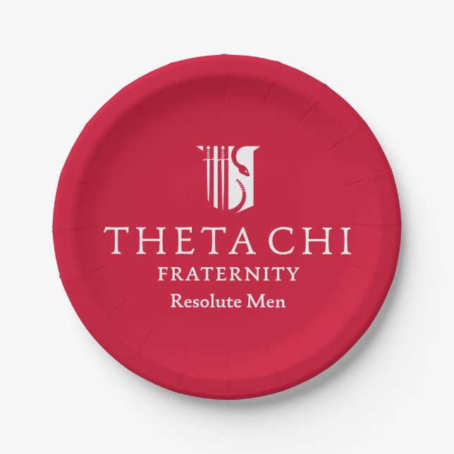 Theta Chi Fraternity Official Emblem Paper Plates (Front)