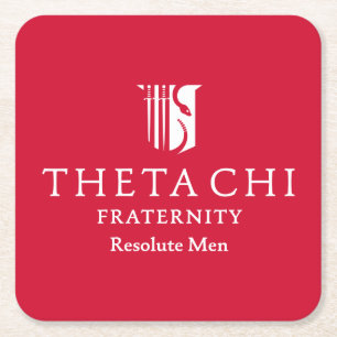 Theta Chi Fraternity Official Emblem Square Paper Coaster